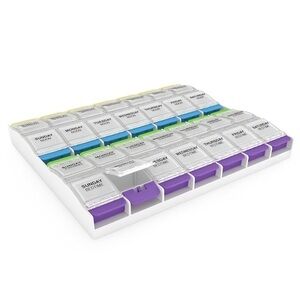 Ezy Dose Weekly 7 days Medication Pill Medicine Organizer Large font Push Button